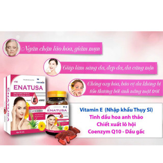 Viên Uống Vitamin Enatusa- Bổ Sung Vitamin E,Hỗ Trợ Giảm Nám, Mờ Tàn Nhang, Chống Nắng - 30 Viên