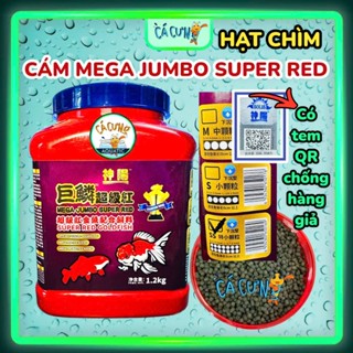 Cám Mega Jumbo SUPER RED (HẠT CHÌM)- Thức ăn tăng màu cho cá vàng, cá chép, cám cá koi (Hàng CTY)