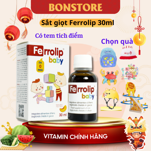 Sắt Ferrolip Baby, bổ sung sắt hữu cơ cho bé- 30ml