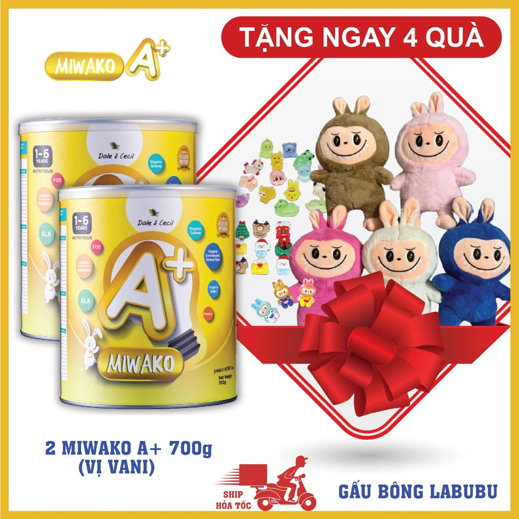 Sữa Công Thức Hạt Thực Vật Hữu Cơ MIWAKO A+ 700g Vị Vani x 2 Hộp miwako vị vani date 30/04/2026