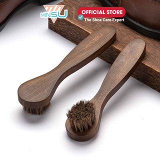 Bàn Chải Đánh Gìay Đầu Tròn Cán Dài MINSU M2418 Chuyên Dùng Lấy Sáp, Kem Vệ sinh Giày Da & Đồ Da Đánh Kẽ Chi Tiết Nhỏ