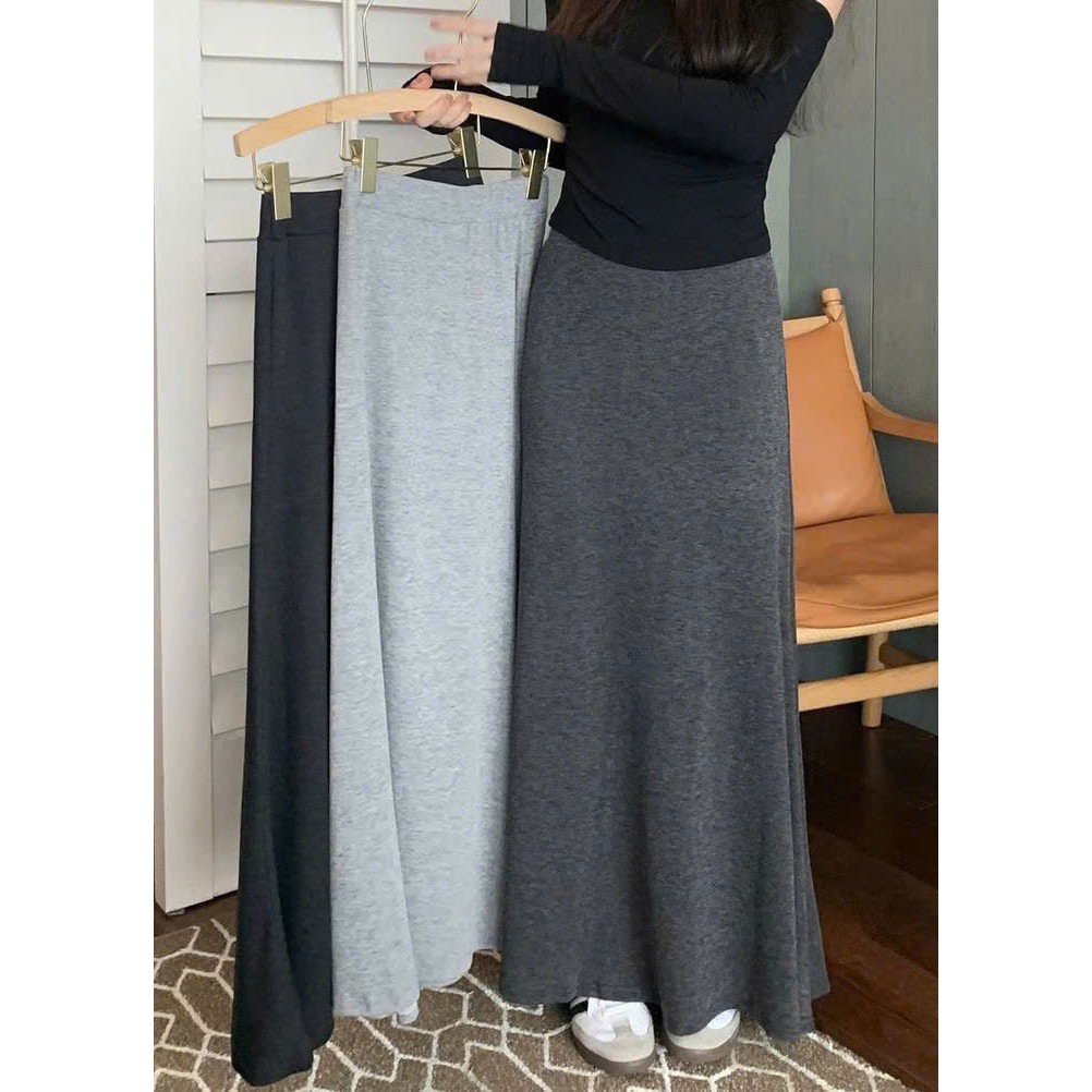 Chân Váy Dài, Dáng Chữ A, Chất Len Dệt Kim BIGSIZE Basic Mặc Thu Đông EVO-523