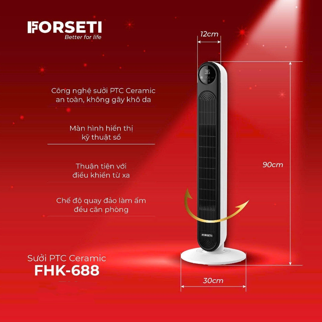 Máy Sưởi Gốm PTC Ceramic Forseti. Giải Pháp An Toàn, Tiết Kiệm, Hiệu Quả Cho Mùa Đông Không Lạnh