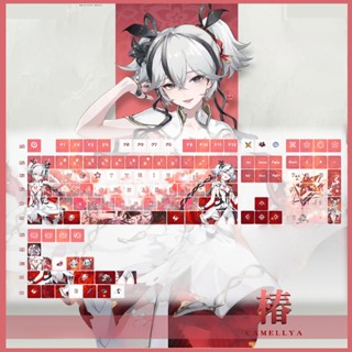  Keycap Wuthering Waves Camellya thick PBT xuyên led in dyesub 5 mặt 129 phím anime layout keycaps genshin impact 