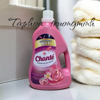 1 thùng ( 4 can ) 4 túi loại 3,1kg  Nước giặt xả 8 in 1 Chante hoa hồng pháp. mềm vải, thơm lâu