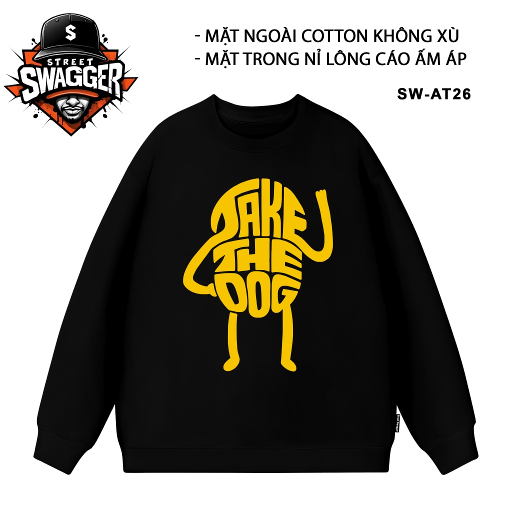 Áo nỉ lông cáo Sweatshirt Street Swagger, Áo hoạt hình Adventure Time, áo Jake SW-AT26