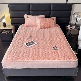 Bộ ga giường kèm vỏ gối trần bông 5D nhập khẩu, Ga trải giường mùa đông cho bé,Chất liệu nỉ nhung cực mềm mịn giữ ấm tốt