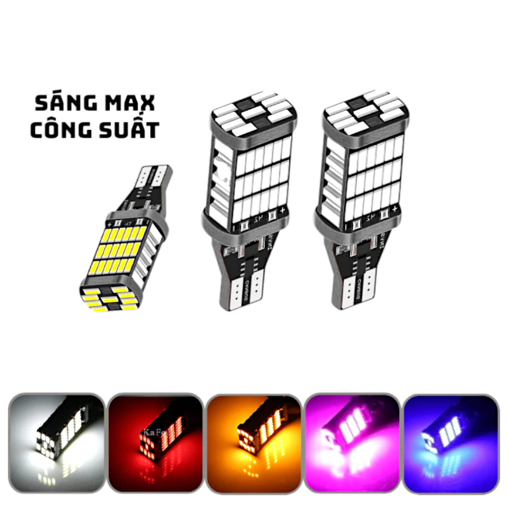 Bóng Xi Nhan Led T15 15W Gắn Xe Máy, Ô Tô Siêu Sáng, Đèn Led & T15 Lắp Xi Nhan Đèn Lùi Đủ Màu