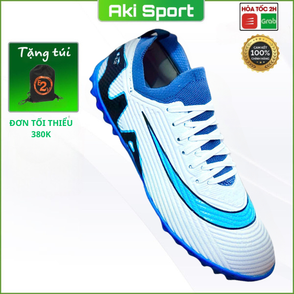 Giày Đá Bóng MTC Vapor 15 Plus Trắng Xanh thể thao chính hãng