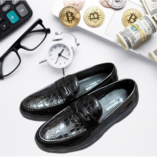 Giầy lười da nam (da siêu mềm vân cá sấu băng thủng) bảo hành 12 tháng