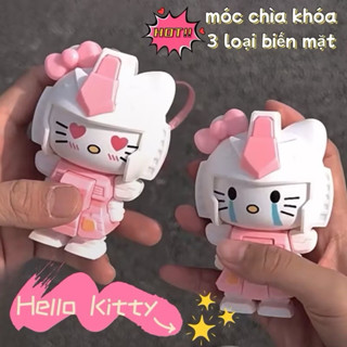 Đồ chơi móc khoá mèo Kitty lật mặt, búp bê thay đổi khuôn mặt, Hello Kitty dễ thương đổi mặt