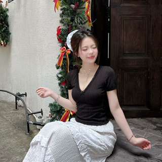  ÁO THUN FORM ÔM BABY TEE CỔ TYM ĐƠN GIẢN PHỐI REN và NƠ 