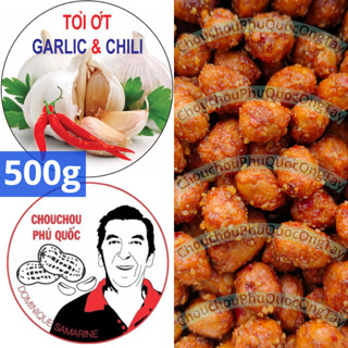 (Hỏa Tốc) (Hũ 500g) 🌶️ Đậu phộng tỏi ớt CHOUCHOU PHÚ QUỐC ÔNG TÂY - Đặc sản Phú Quốc