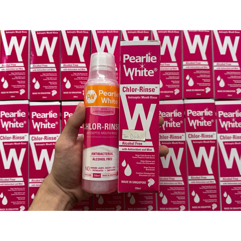 Nước súc miệng Pearlie White Singapore 0.2% Chlorhexidine  sát khuẩn (Chai 250ml)