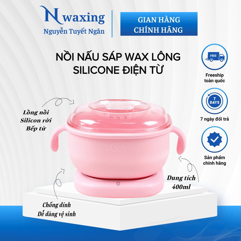 [CHE TÊN] NỒI NẤU SÁP WAX LÔNG SILICON ĐIỆN TỪ NỜ WAXING