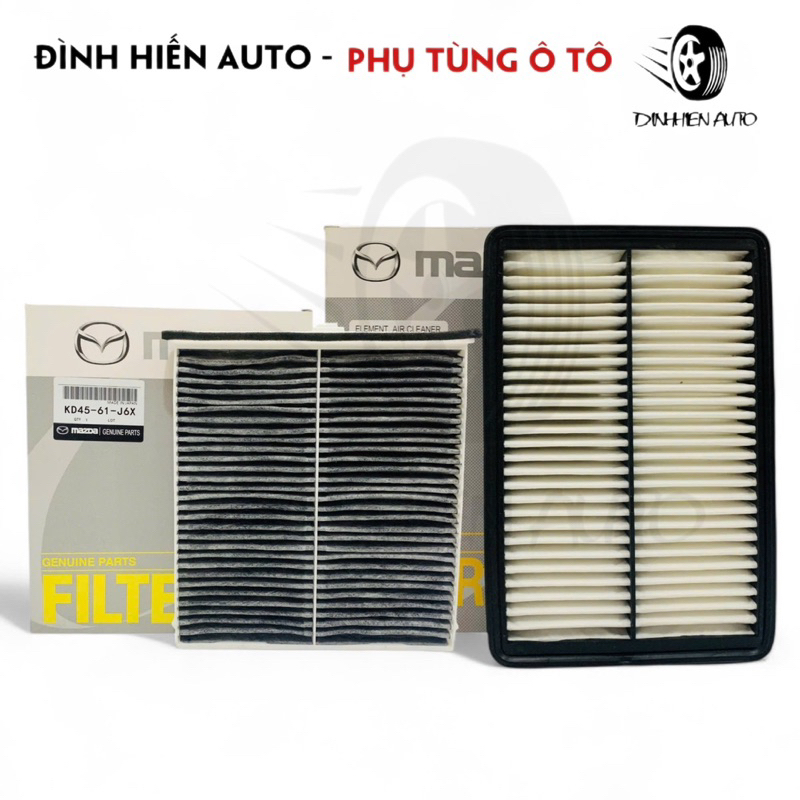 Lọc gió động cơ & lọc điều hoà xe Mazda 3 (đời 2014-2019) (Mã: PE07133A0/ KD4561J6X)