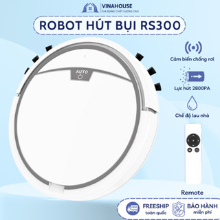 ROBOT HÚT BỤI LAU NHÀ RS300 điều khiển lực hút mạnh và quét lau sàn cảm biến chống rơi tránh vật cản