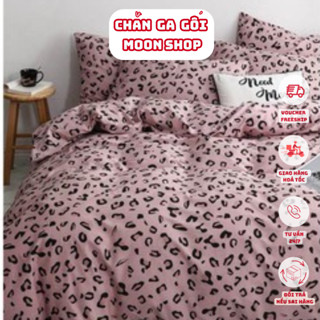 (ko kèm ruột bông) Vỏ bọc ngoài chăn mền, chăn hè thu mỏng có khoá kéo chất poly Da Báo Hồng (Beo Hồng)