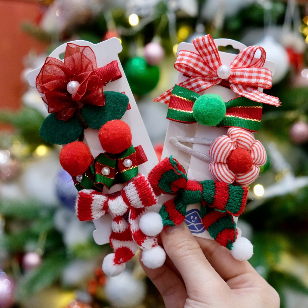 Kẹp tóc handmade Noel cho bé