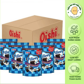  Snack Pillows Oishi Nhân Sữa Dừa Socola  Cookíe Bánh Snack Nhân Kem  Đồ Ăn Vặt Tuổi Thơ Gói  80gr 