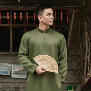  Áo dài cách tân vải xước có cầu vai có BIGSIZE 100kg  KHÔNG KÈM QUẦN  