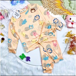 Bộ Dài Tay Thun Lạnh MINKY MOM In Hình Động Vật Dễ Thương Cho Bé