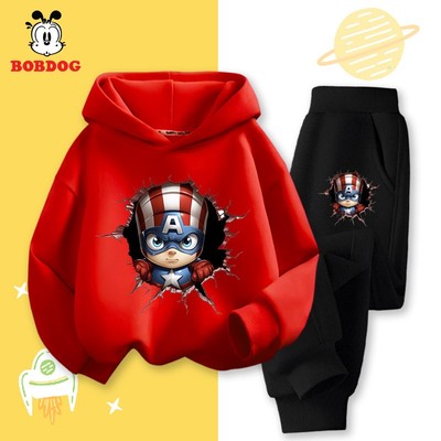 Bộ hoodie bé trai BOBDOG chất nỉ da cá ấm áp in hình người siêu anh hùng dễ thương cho bé HX-BDO96