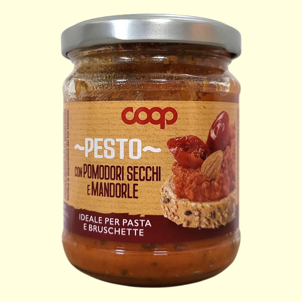 COOP + Lọ ĐỎ 180g + SỐT PESTO Ý CÀ CHUA Pomodori Secchi Pesto Sauce