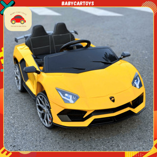 Xe ô tô điện trẻ em Lamborghini Aventador Ghế nệm da [Hỏa Tốc HCM]