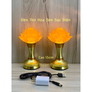  Đèn thờ sạc điện hoa sen lưu ly đèn quả cầu & trái đào pha lê 
