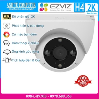 Camera wifi bán cầu 3mp ezviz h4 2k