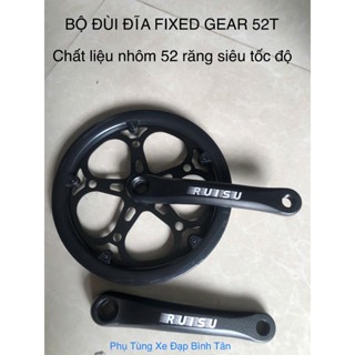 Bộ đùi đĩa Nhôm RUISU 52 răng dành cho xe đạp Fixed Gear siêu tốc độ