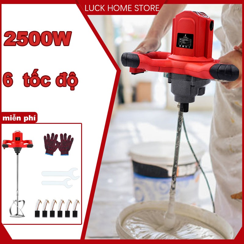 Máy trộn bê tông điện 2500w, máy khuấy trộn bê tông cầm tay, tốc độ cho vữa sơn bùn vữa 800 vòng
