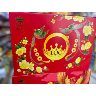  Hộp quà Tết bánh kẹo Kinh Đô - Lộc yêu thương 811g Màu Vàng NgoctoanMart 