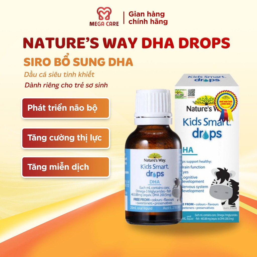 DHA Nature's Way Kids Smart Drops DHA dạng giọt bổ sung DHA cho bé Mega Care