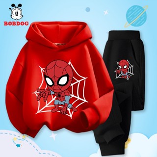 Bộ nỉ bé trai BOBDOG 2025,bộ quần áo thu đông áo hoodie quần nỉ da cá ấm áp in hình NGƯỜI NHỆN dễ thương HX-BDO61 cho bé
