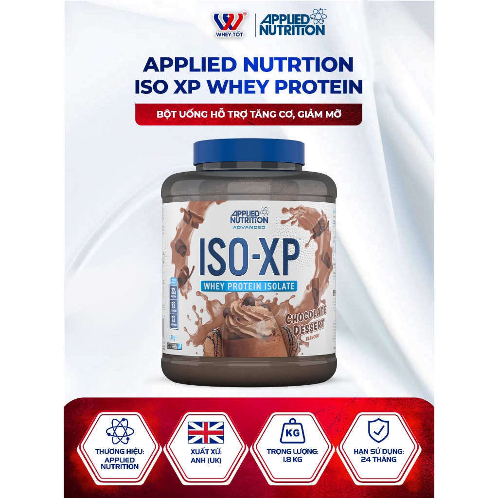 Whey protein isolate Applied Nutrition Iso XP 1.8kg chính hãng