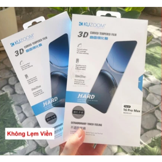 Kính cường lực Kuzoom Chính Hãng [Không Lẹm Viền] CHO IPHONE 17 Pro Max/ Air/ 16 PRO/16 PRO MAX/15 P