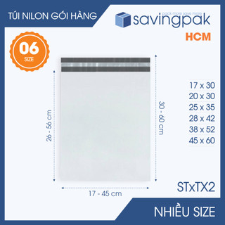  Combo 100 túi nilon đóng hàng 2 lớp Trắng xám - Nhiều size túi gói hàng túi niêm phong giao hàng 