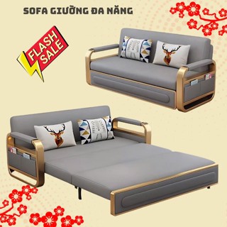 Sofa Giường Thông Minh Gấp Gọn Thành Ghế Sofa, Giường Sofa Đa Năng Khung Thép Chịu Lực Nệm Sơ Dừa Bọc VảI Nano Cao Cấp