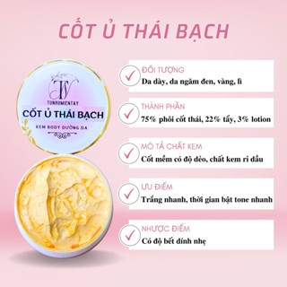  Cốt Ủ Thái Bạch Kem body TẨY MẠNH Dưỡng Da Body cho da dày da lì 