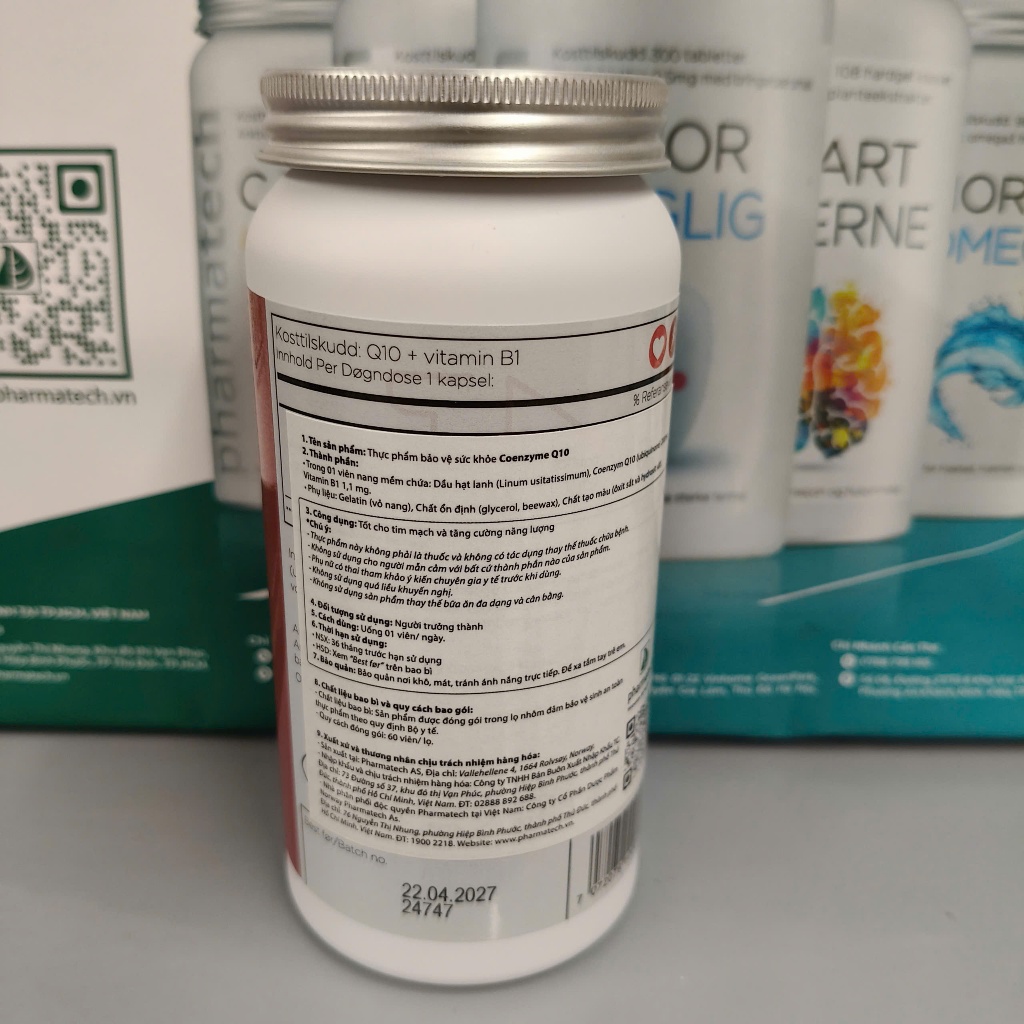 10 lọ Q10 200Mg + Vitamin B1 Pharmatech
