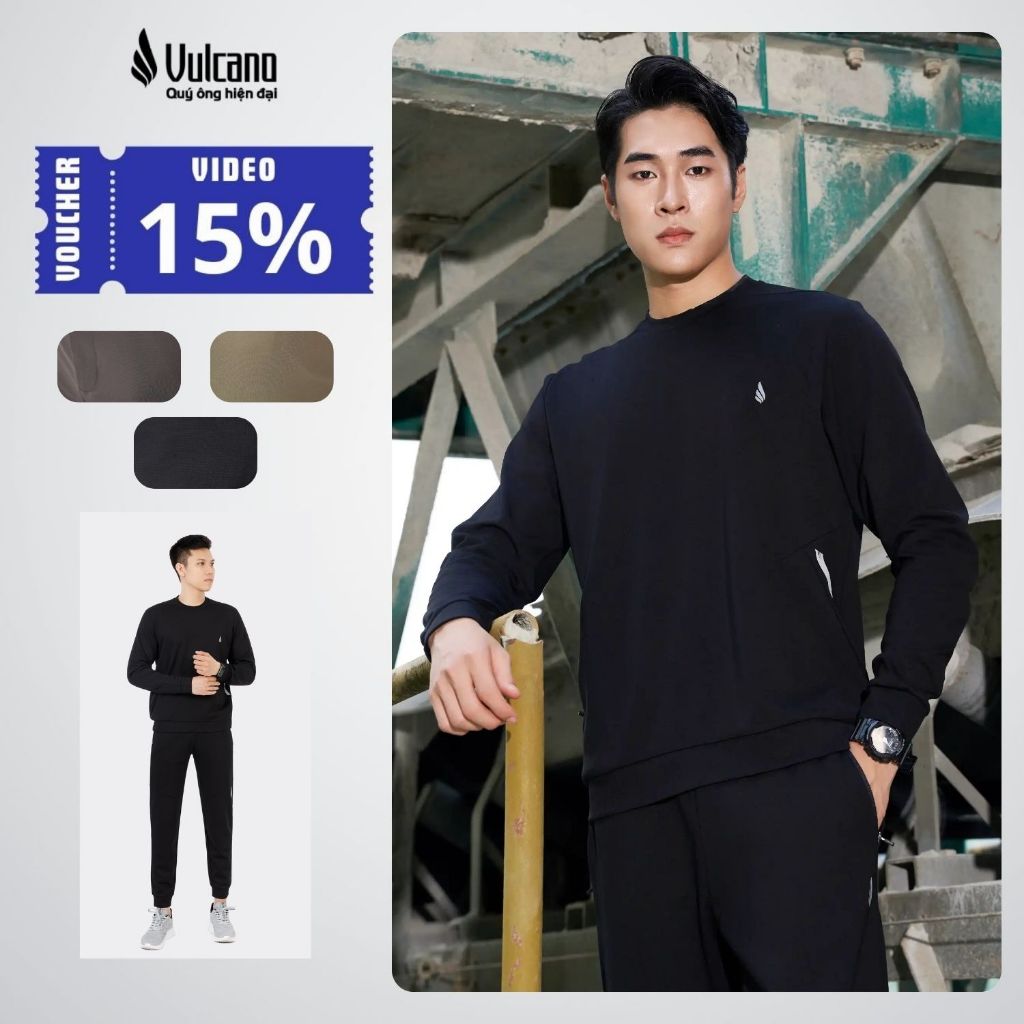 Bộ nỉ thể thao nam Vulcano thiết kế thời trang năng động trẻ trung cao cấp 3002