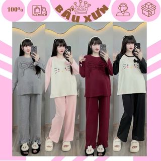 BỘ BẦU THU ĐÔNG HELLO KITTY KIỂU DÁNG XINH XẮN M358- BỘ ĐỒ BẦU MẶC NHÀ NHẸ NHÀNG XINH XẮN CHO MẸ BẦU
