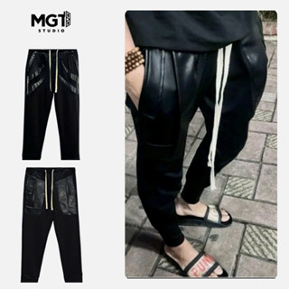 Quần Nam boy phố DSQ Phối Túi Da Siêu Đẹp - Quần Dài Jorgger Nam Dớt Si Que Chất Nỉ Chân Cua Bo Gấu MGT STUDIO