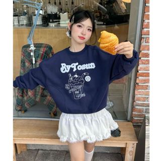  Áo Nỉ Sweater By Tosun Trà Sữa Form Rộng Boxy Tay Bồng Unisex Vải Nỉ Bông Cao Cấp Áo Nỉ Nữ Phong Cách Hàn Quốc 