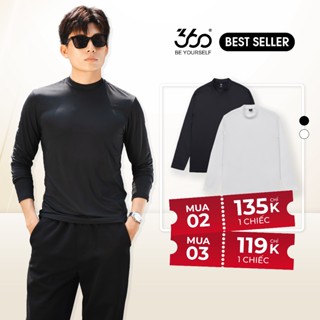 Áo giữ nhiệt nam trơn, dày dặn 360 Boutique áo thun cổ cao 3 phân dài tay giữ ấm - ATDOL528