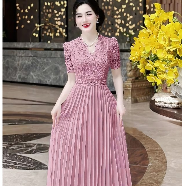 Đầm Ren Dự Tiệc Trung Niên Cao Cấp Sang Trọng