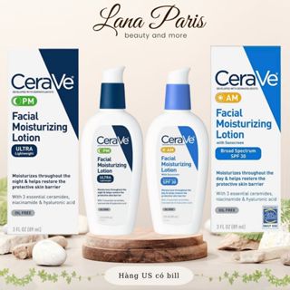  có bill kem dưỡng Cerave PM Moisturizing lotion 89ml 