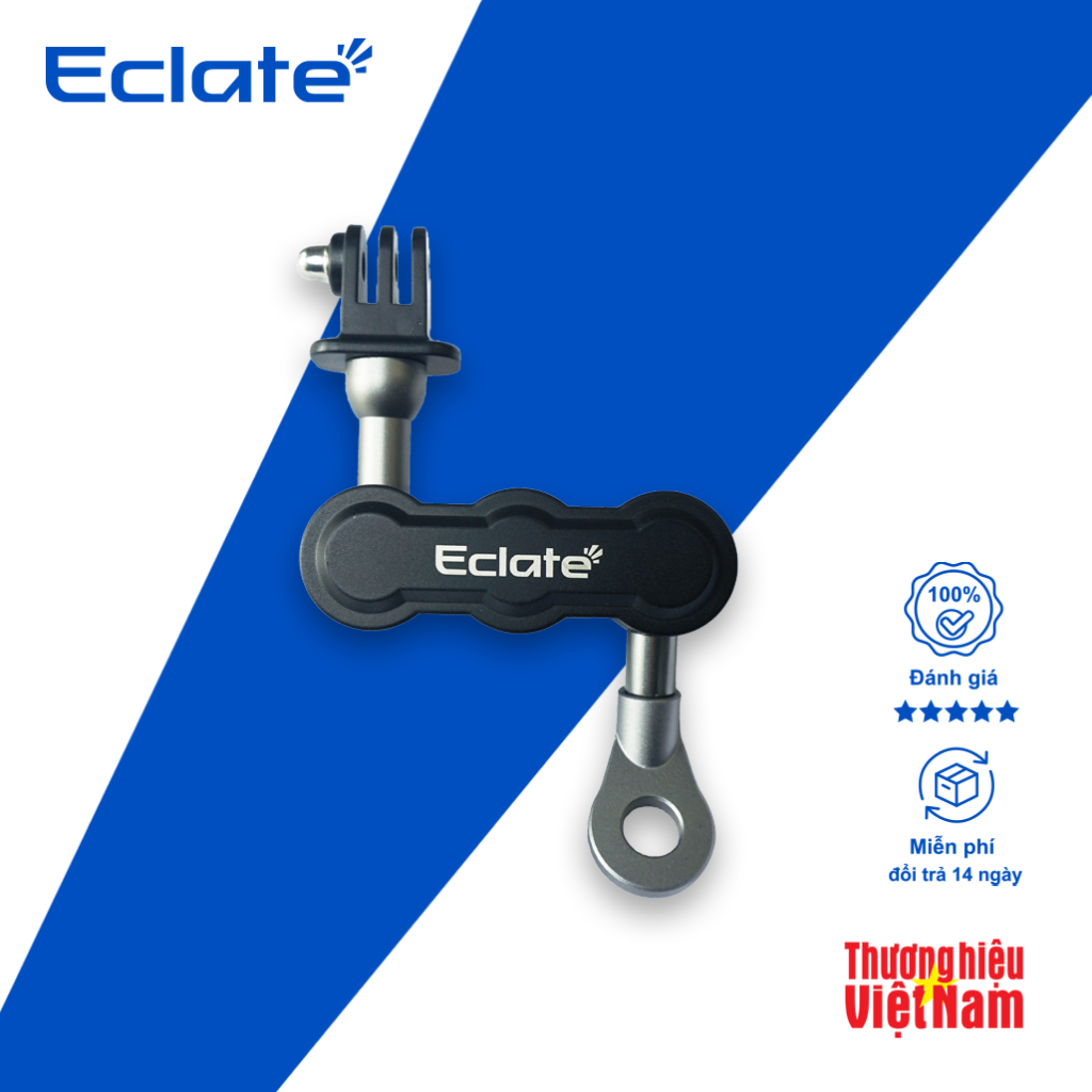 Bộ kit gắn chân gương 360 Eclate CNC | dành cho xe máy | Gopro, DJI,Insta360 |